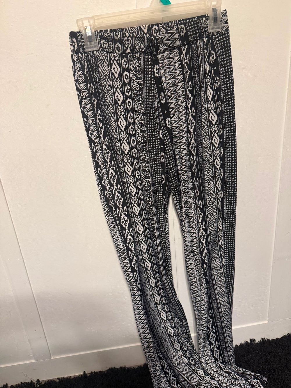 Charlotte Russe Black and White Aztec-Print Joggers